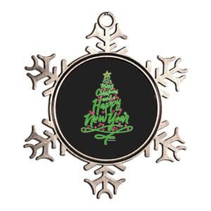 Merry Christmas Tree Metallic Star Ornament