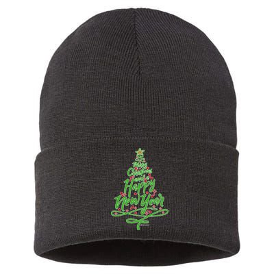 Merry Christmas Tree Sustainable Knit Beanie