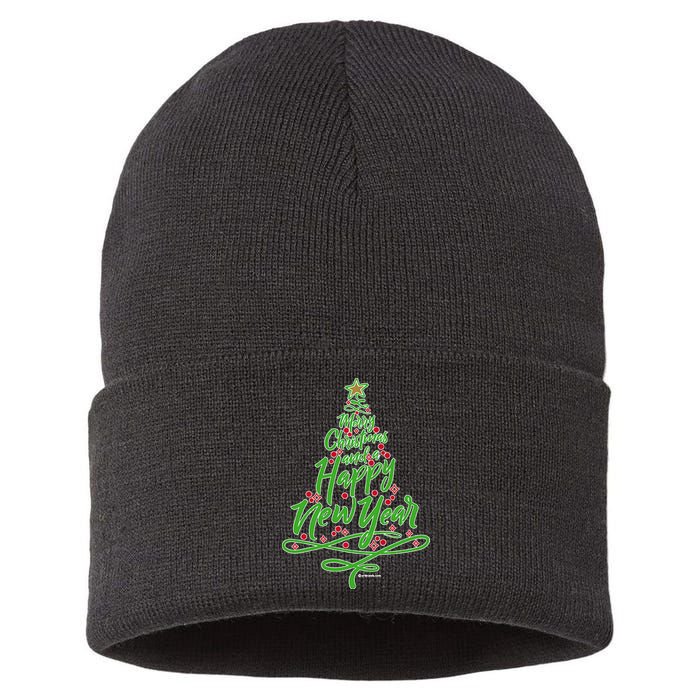 Merry Christmas Tree Sustainable Knit Beanie