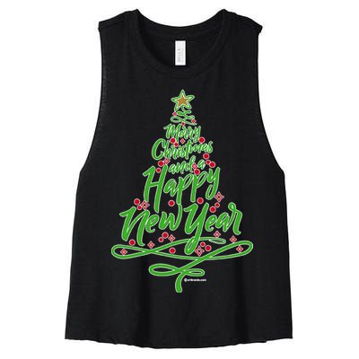 Merry Christmas Tree Women's Racerback Cropped Tank