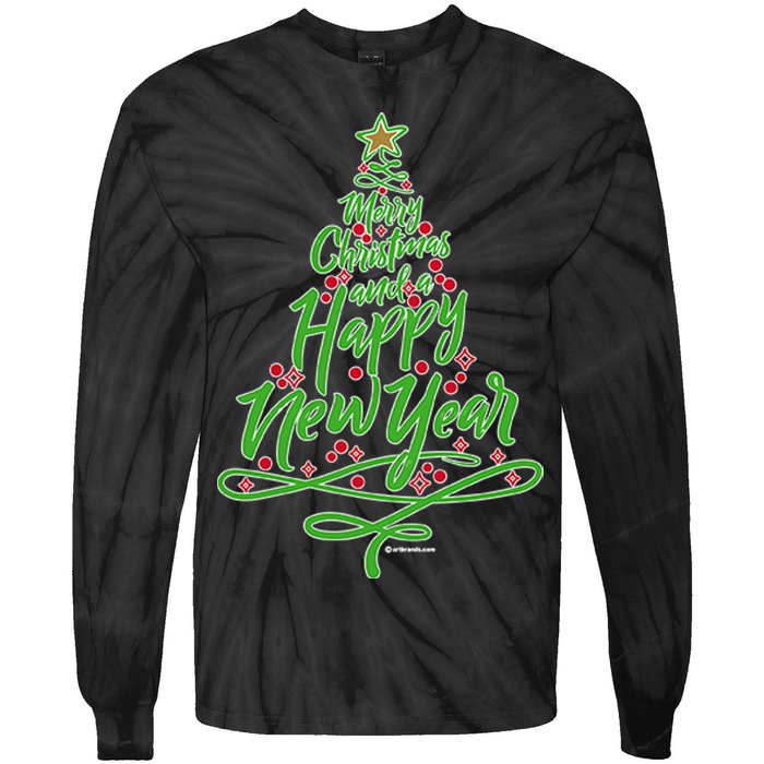 Merry Christmas Tree Tie-Dye Long Sleeve Shirt