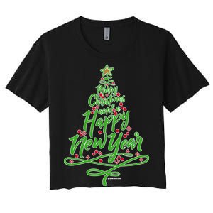 Merry Christmas Tree Women's Crop Top Tee