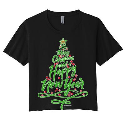 Merry Christmas Tree Women's Crop Top Tee