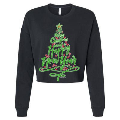 Merry Christmas Tree Cropped Pullover Crew