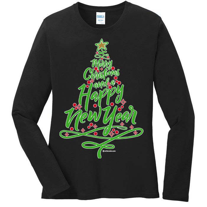 Merry Christmas Tree Ladies Long Sleeve Shirt