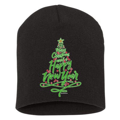 Merry Christmas Tree Short Acrylic Beanie