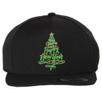 Merry Christmas Tree Wool Snapback Cap