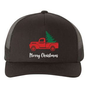 Merry Christmas Tree and Truck Yupoong Adult 5-Panel Trucker Hat