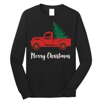 Merry Christmas Tree and Truck Long Sleeve Shirt