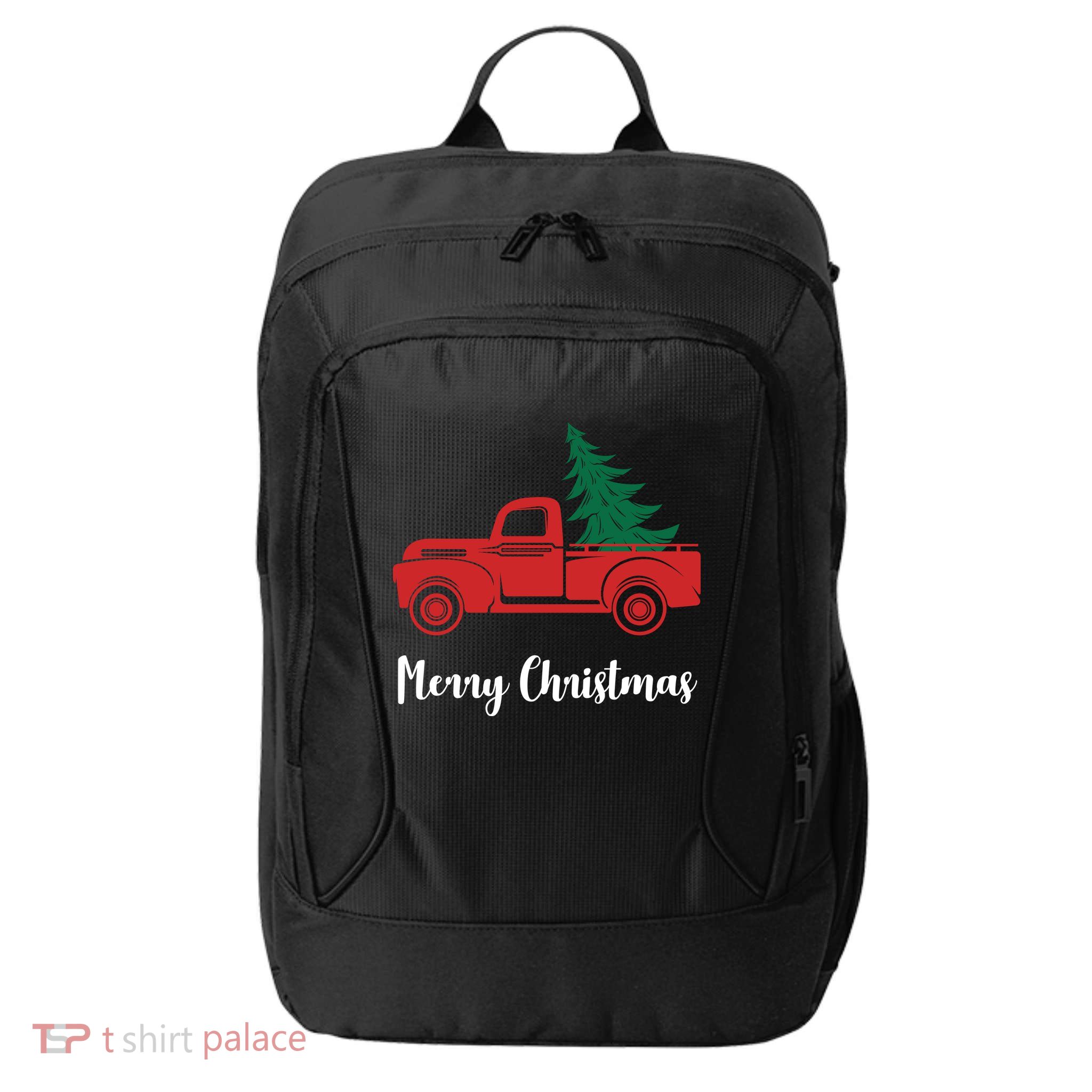 Merry Christmas Tree and Truck City Backpack