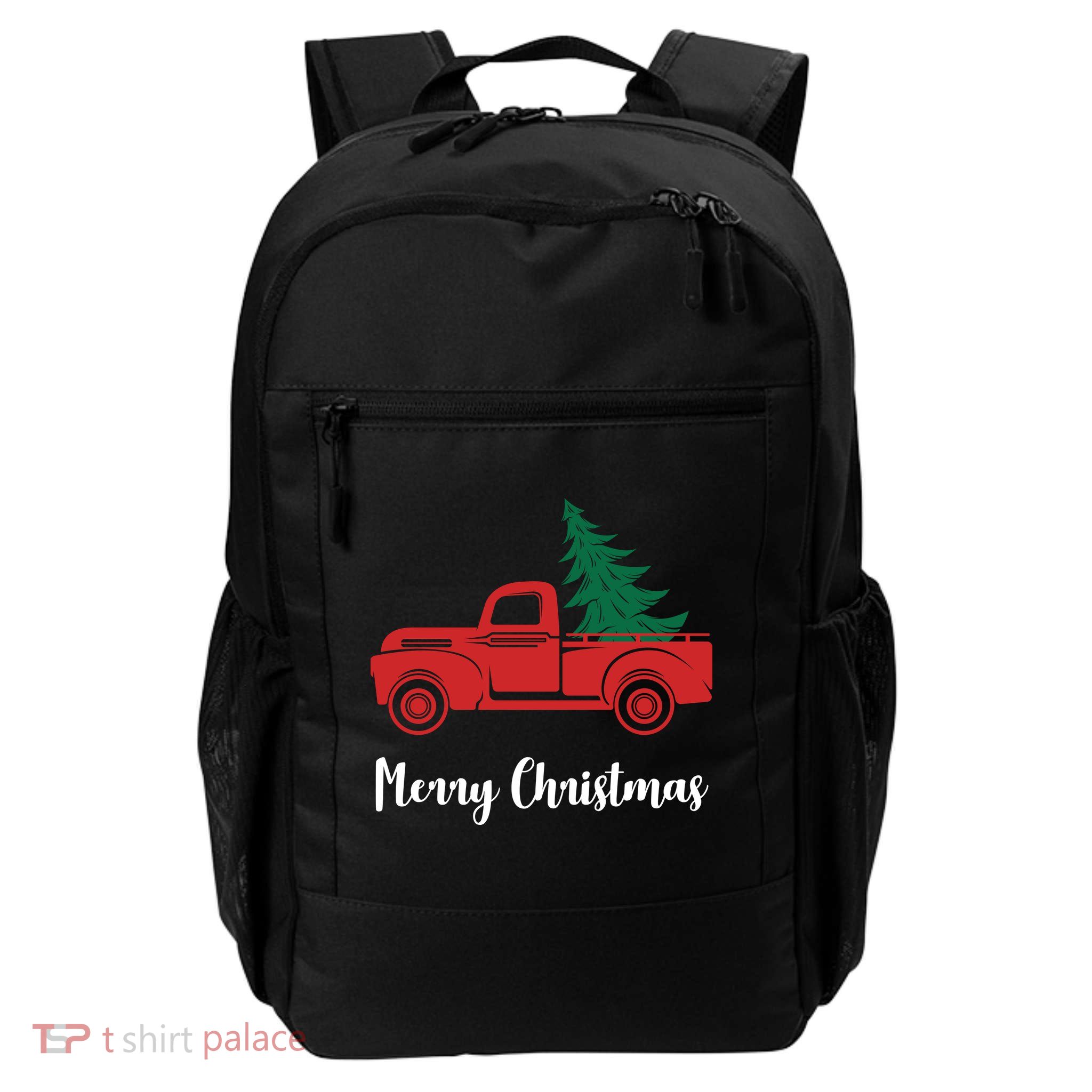 Merry Christmas Tree and Truck Daily Commute Backpack