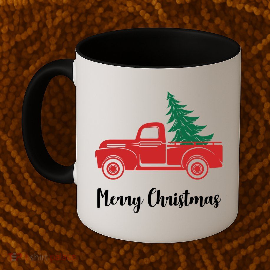 Merry Christmas Tree and Truck Mug