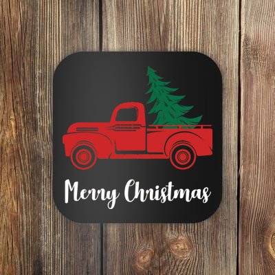 Merry Christmas Tree and Truck Coaster