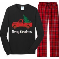 Merry Christmas Tree and Truck Long Sleeve Pajama Set