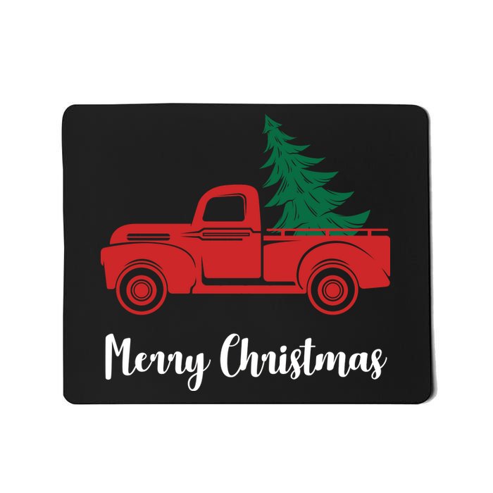 Merry Christmas Tree and Truck Mousepad