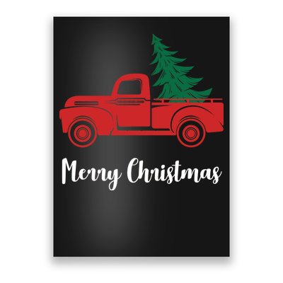 Merry Christmas Tree and Truck Poster