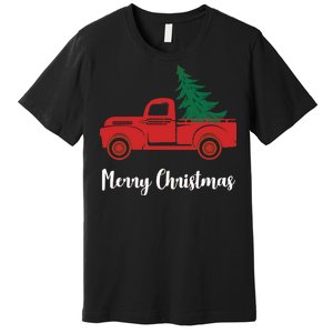 Merry Christmas Tree and Truck Premium T-Shirt