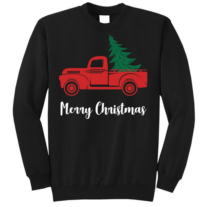 Merry Christmas Tree and Truck Tall Sweatshirt