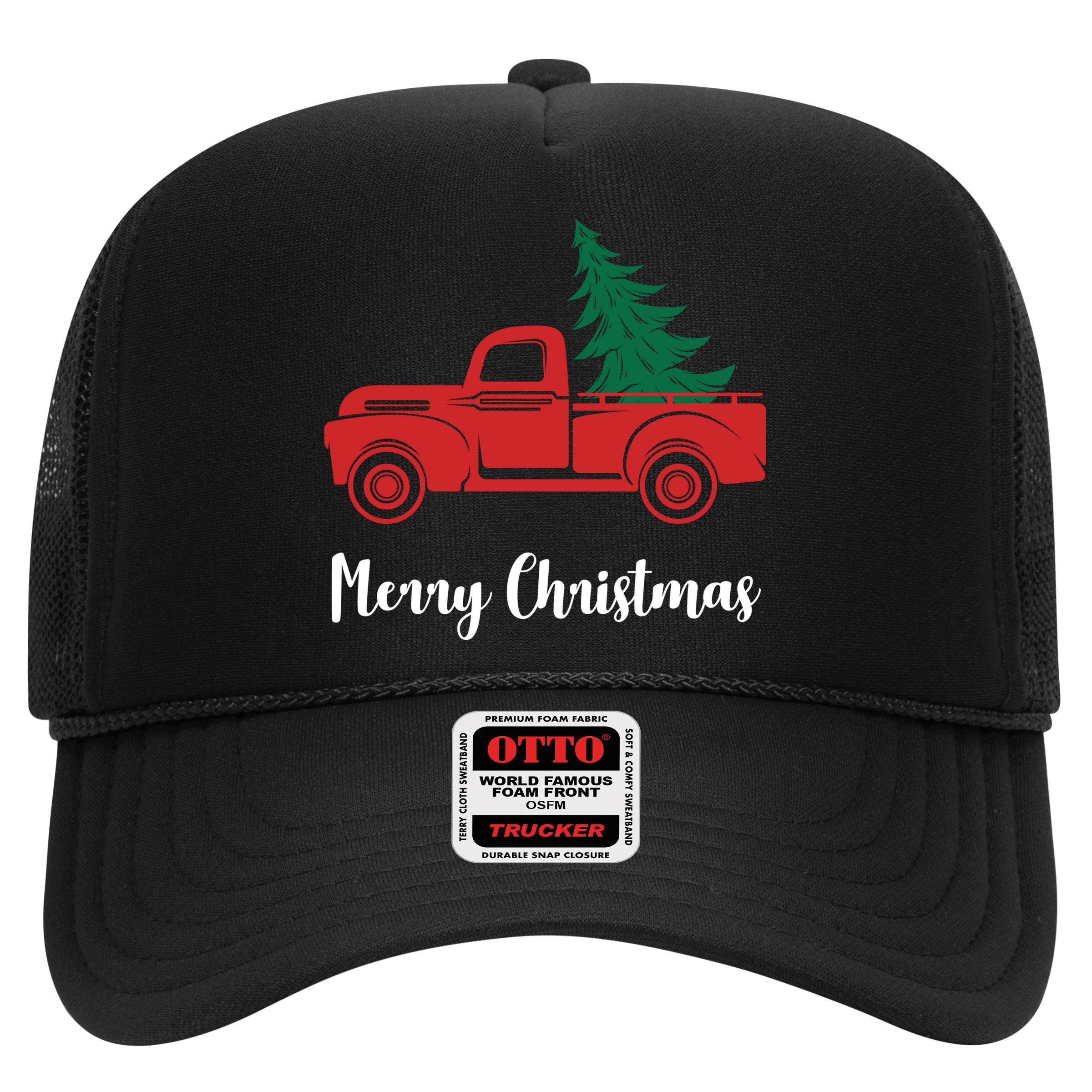 Merry Christmas Tree and Truck Hat