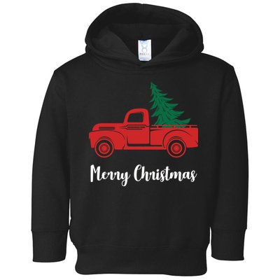 Merry Christmas Tree and Truck Toddler Hoodie