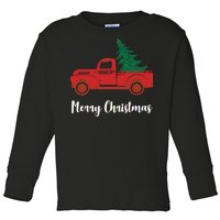 Merry Christmas Tree and Truck Toddler Long Sleeve Shirt