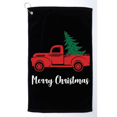 Merry Christmas Tree and Truck Platinum Collection Golf Towel