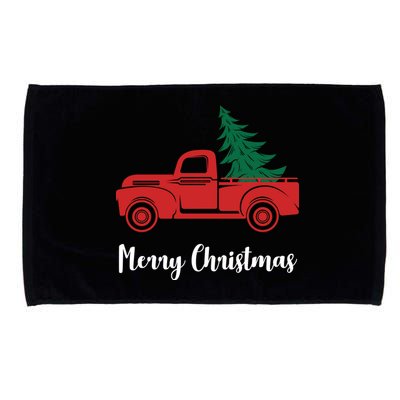 Merry Christmas Tree and Truck Microfiber Hand Towel