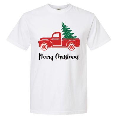 Merry Christmas Tree and Truck Garment-Dyed Heavyweight T-Shirt