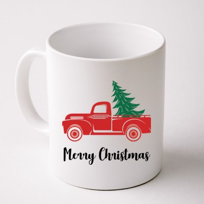 Merry Christmas Tree and Truck Coffee Mug