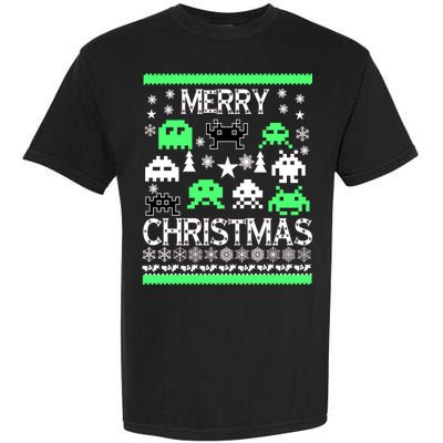 Merry Christmas Ugly Alien Sweater Garment-Dyed Heavyweight T-Shirt