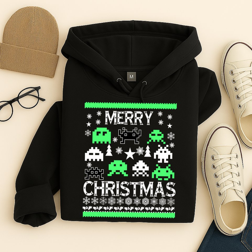 Merry Christmas Ugly Alien Sweater Hoodie