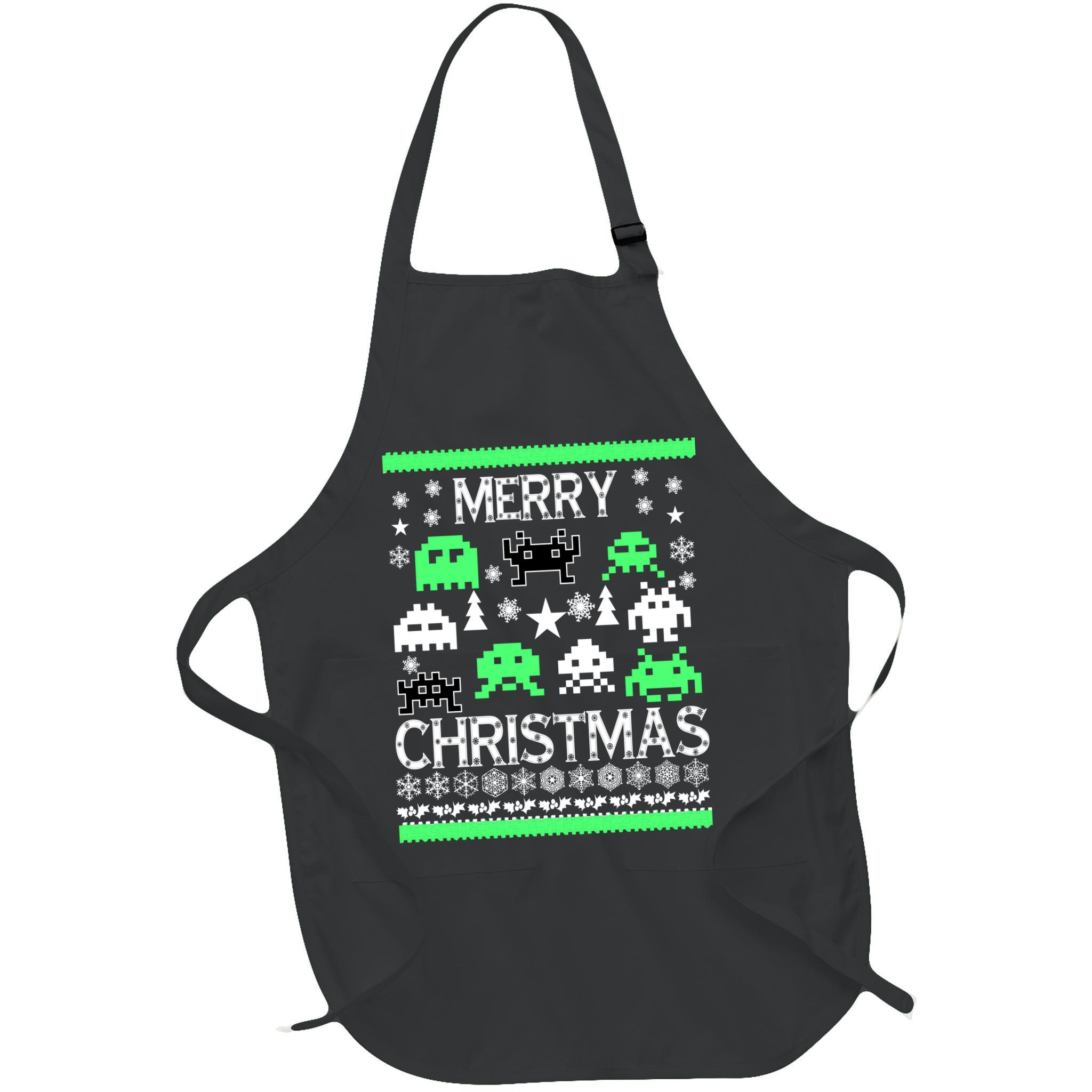 Merry Christmas Ugly Alien Sweater Apron