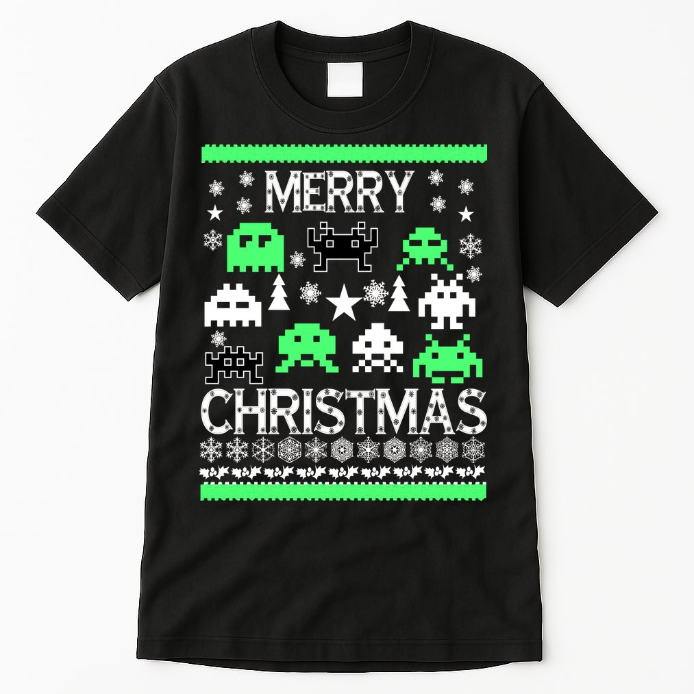 Merry Christmas Ugly Alien Sweater Tall T-Shirt