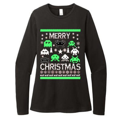 Merry Christmas Ugly Alien Sweater Womens CVC Long Sleeve Shirt