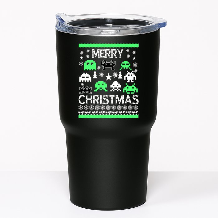 Merry Christmas Ugly Alien Sweater Tumbler