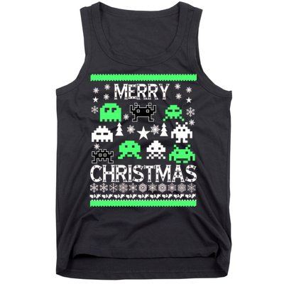 Merry Christmas Ugly Alien Sweater Tank Top