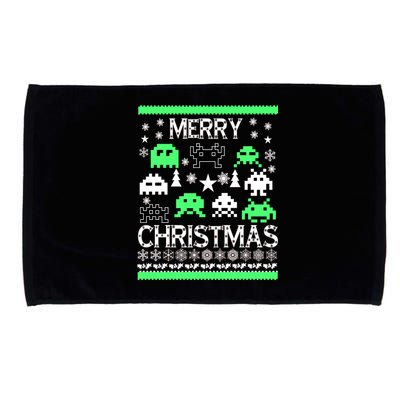 Merry Christmas Ugly Alien Sweater Microfiber Hand Towel