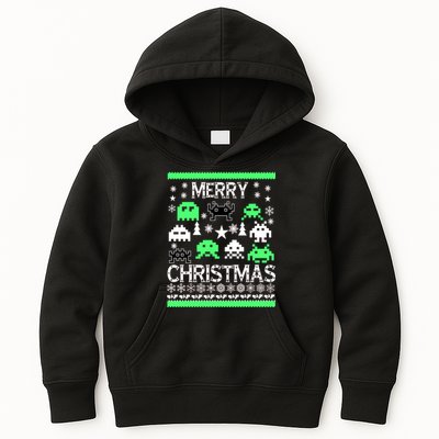 Merry Christmas Ugly Alien Sweater Kids Hoodie