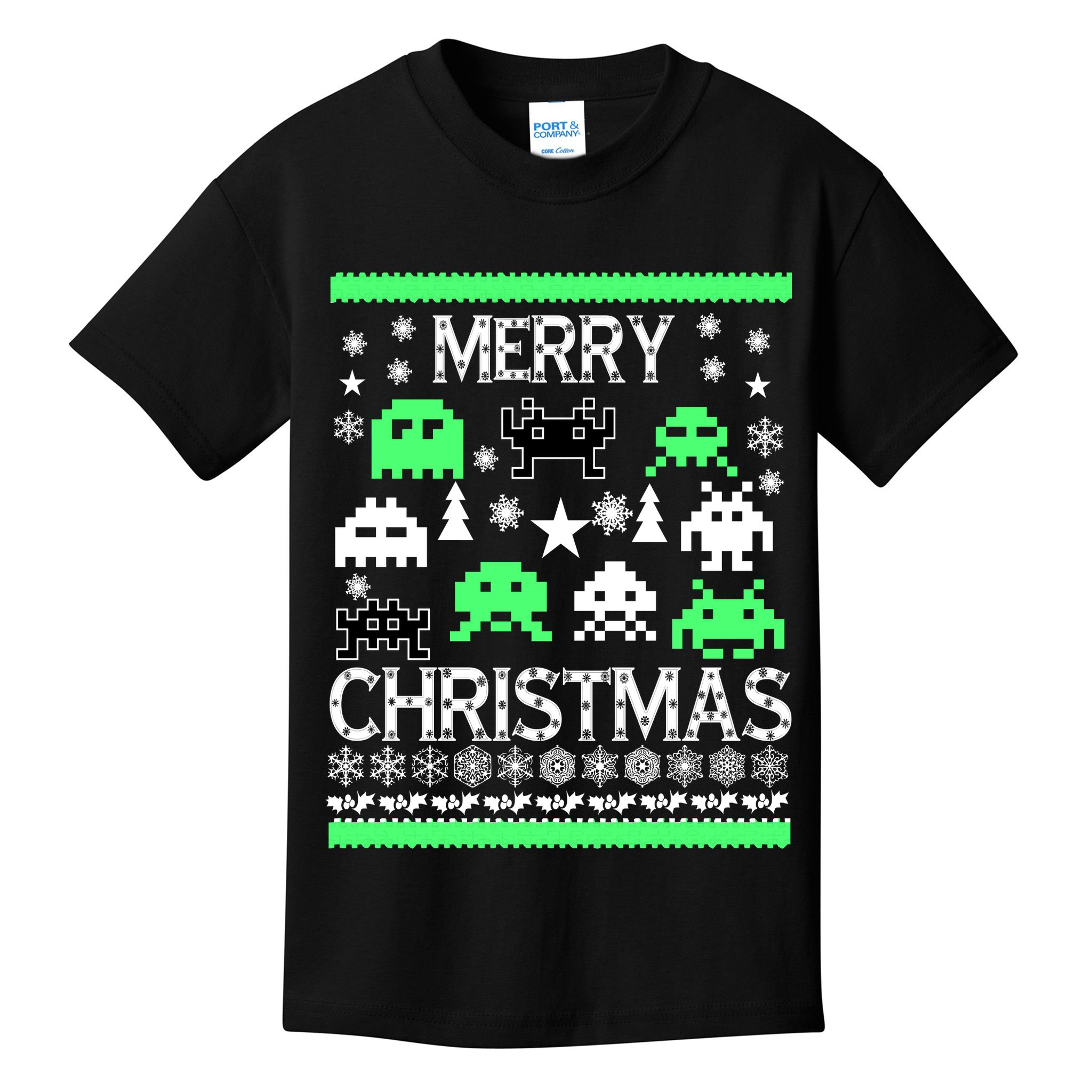 Merry Christmas Ugly Alien Sweater Kids T-Shirt