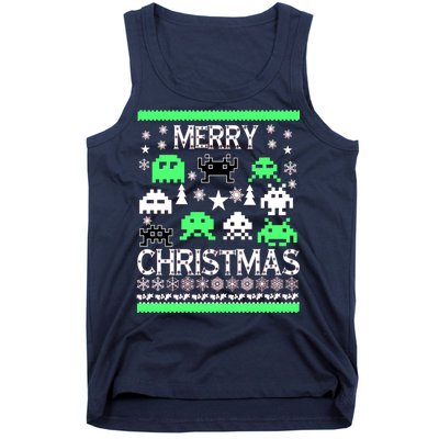 Merry Christmas Ugly Alien Sweater Tank Top