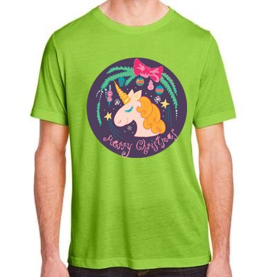 Merry Christmas Unicorn Adult ChromaSoft Performance T-Shirt