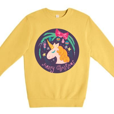 Merry Christmas Unicorn Premium Crewneck Sweatshirt