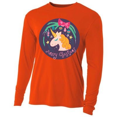 Merry Christmas Unicorn Cooling Performance Long Sleeve Crew