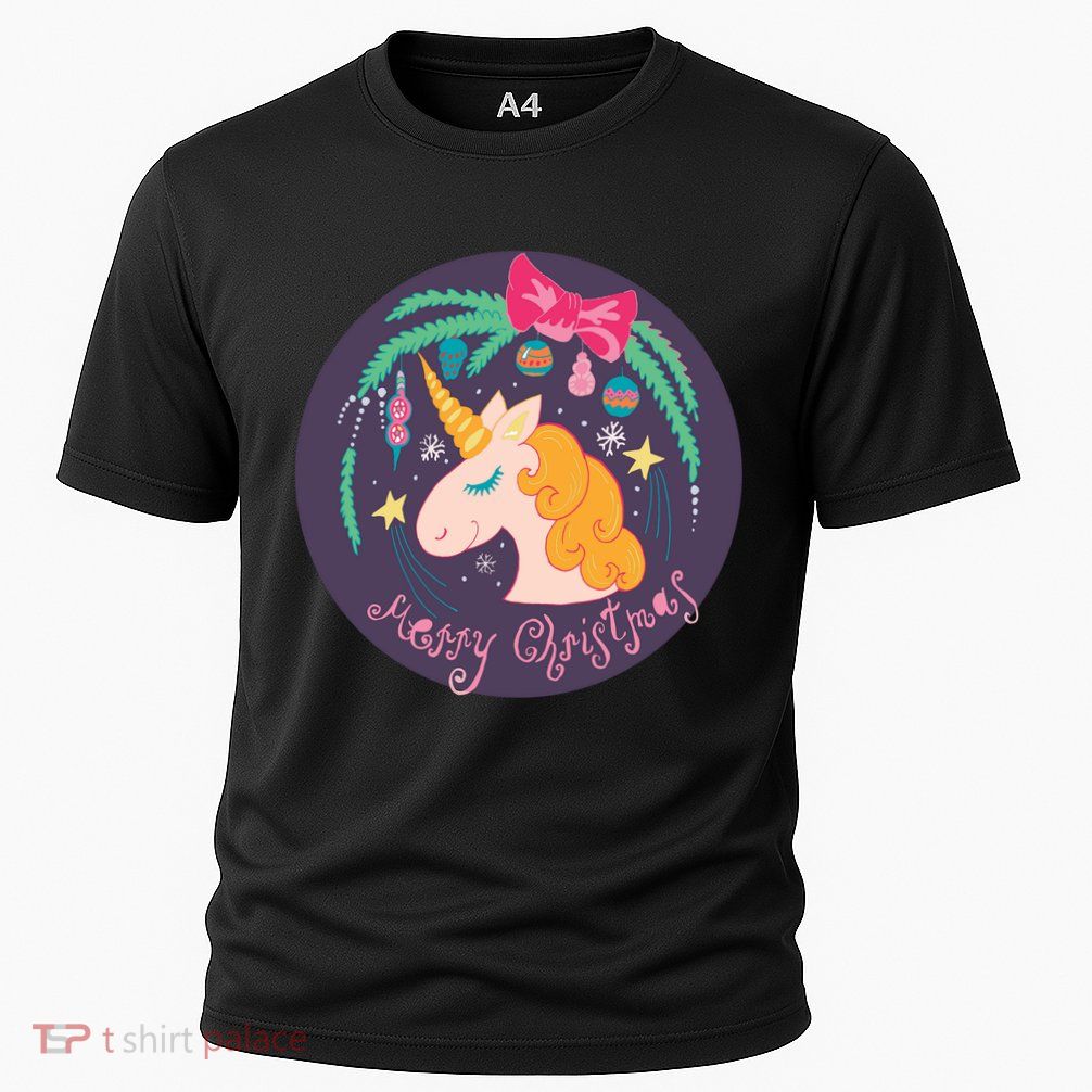 Merry Christmas Unicorn Cooling Performance Crew T-Shirt