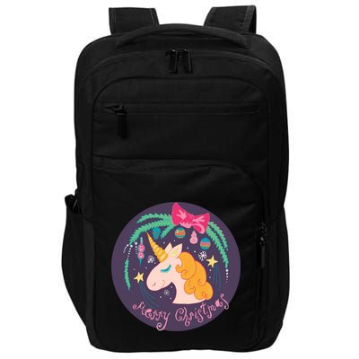 Merry Christmas Unicorn Impact Tech Backpack
