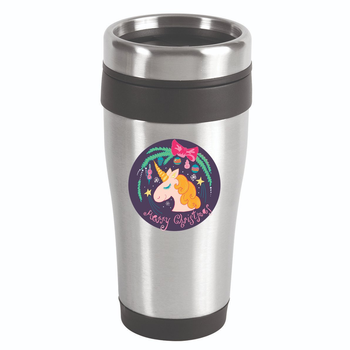 Merry Christmas Unicorn 16oz Travel Tumbler