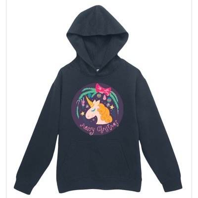 Merry Christmas Unicorn Urban Pullover Hoodie