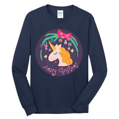 Merry Christmas Unicorn Tall Long Sleeve T-Shirt