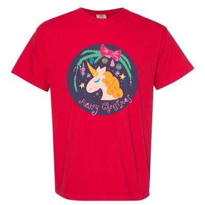 Merry Christmas Unicorn Garment-Dyed Heavyweight T-Shirt