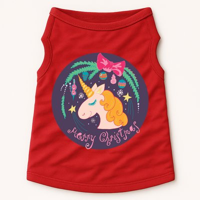 Merry Christmas Unicorn Doggie Tank
